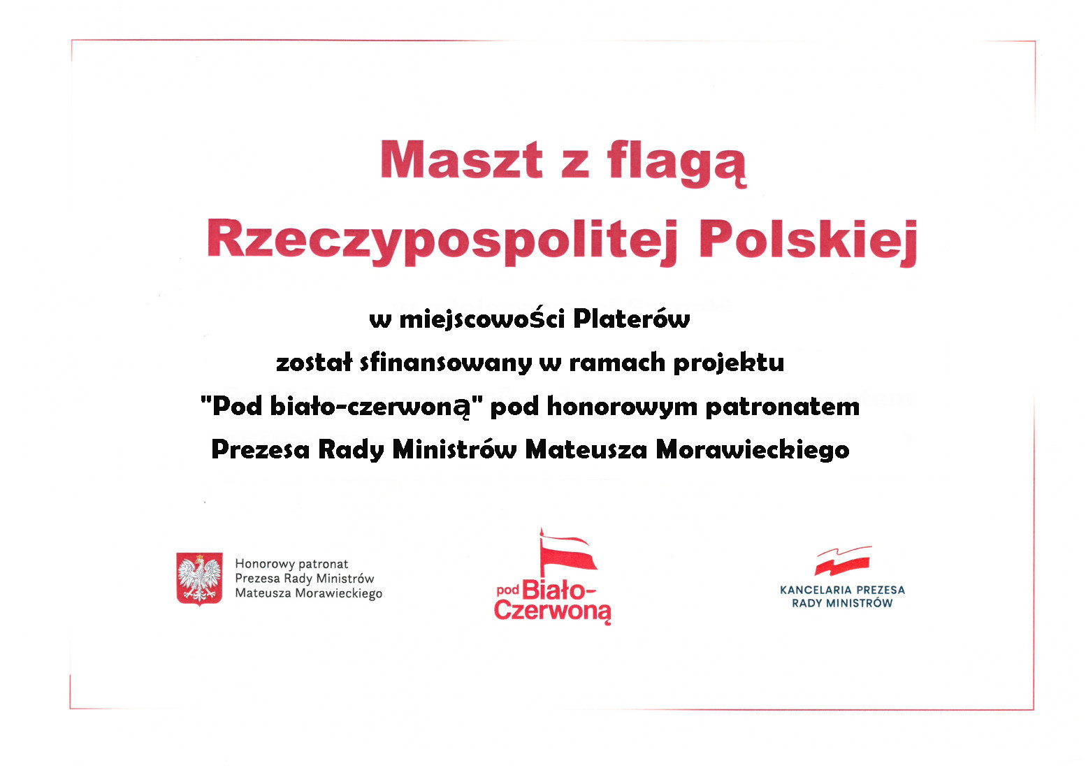 Maszt z flaga Rzeczypospolitej Polskiej